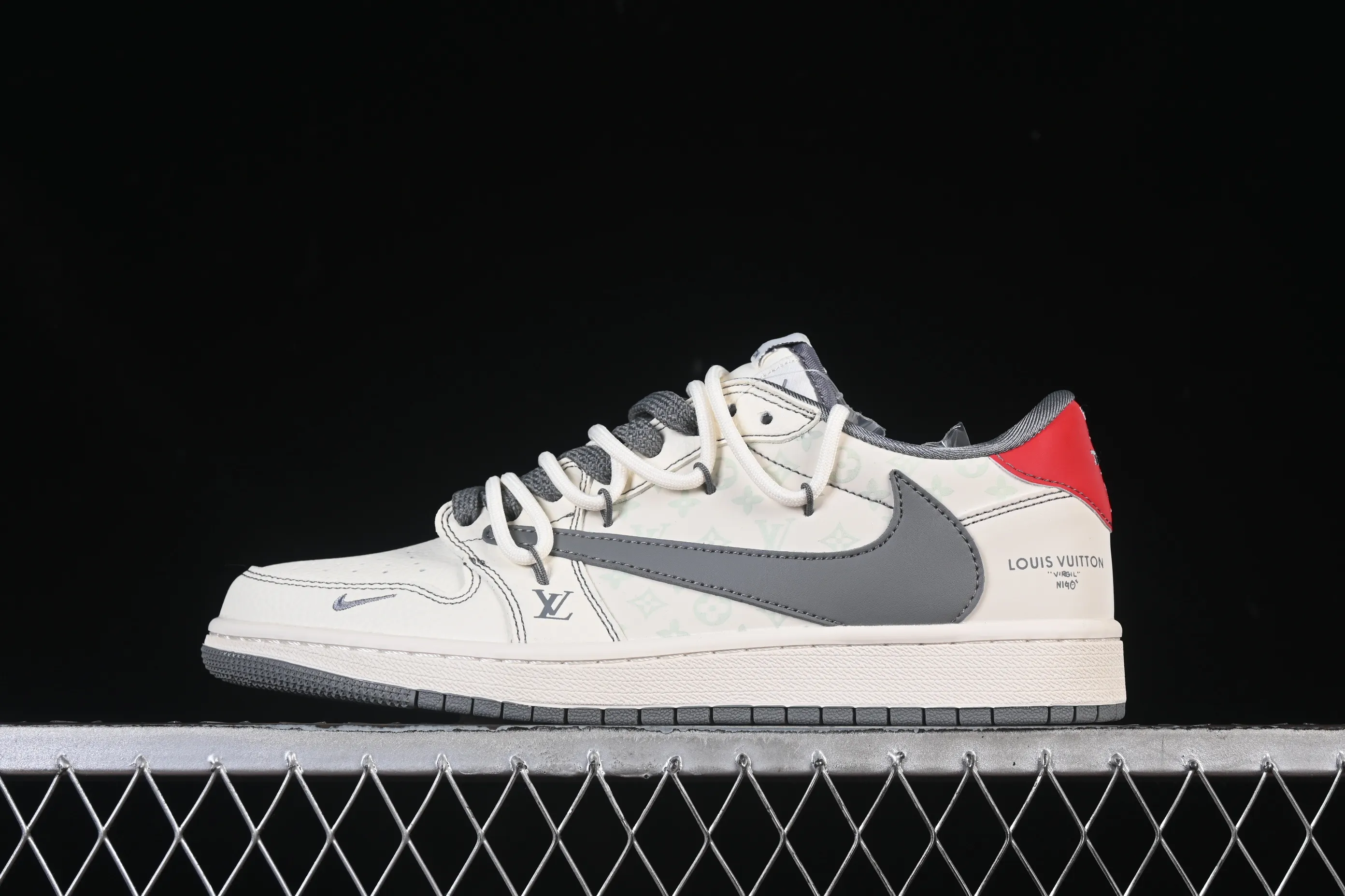 All categories Air Jordan Jordan series basketball shoes Air Jordan 1 Low high-end custom low-top sneakers Travis Scott x Fragment Design x Air Jordan 1 Low OG SP AJ1 Joe 1 LV joint beige printed red label low-top cultural casual sneakers HT5088-605